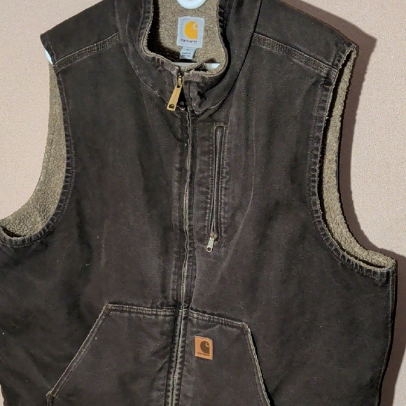 Carhartt Dark Brown Sherpa Vest - Picture 3 of 6